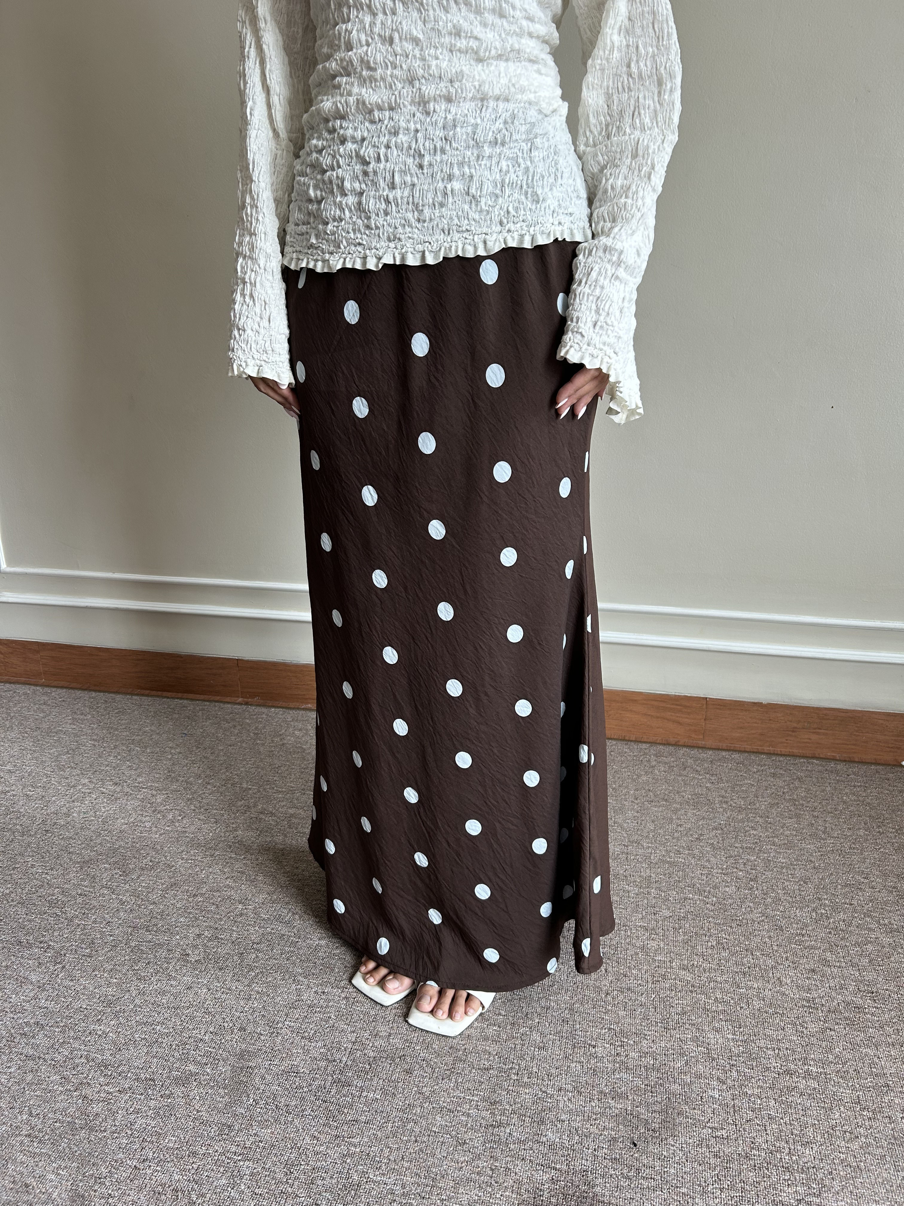Olivia Polka Skirt by Dielle Official / Flare Skirt / Aesthetic Skirt / Polkadot Skirt