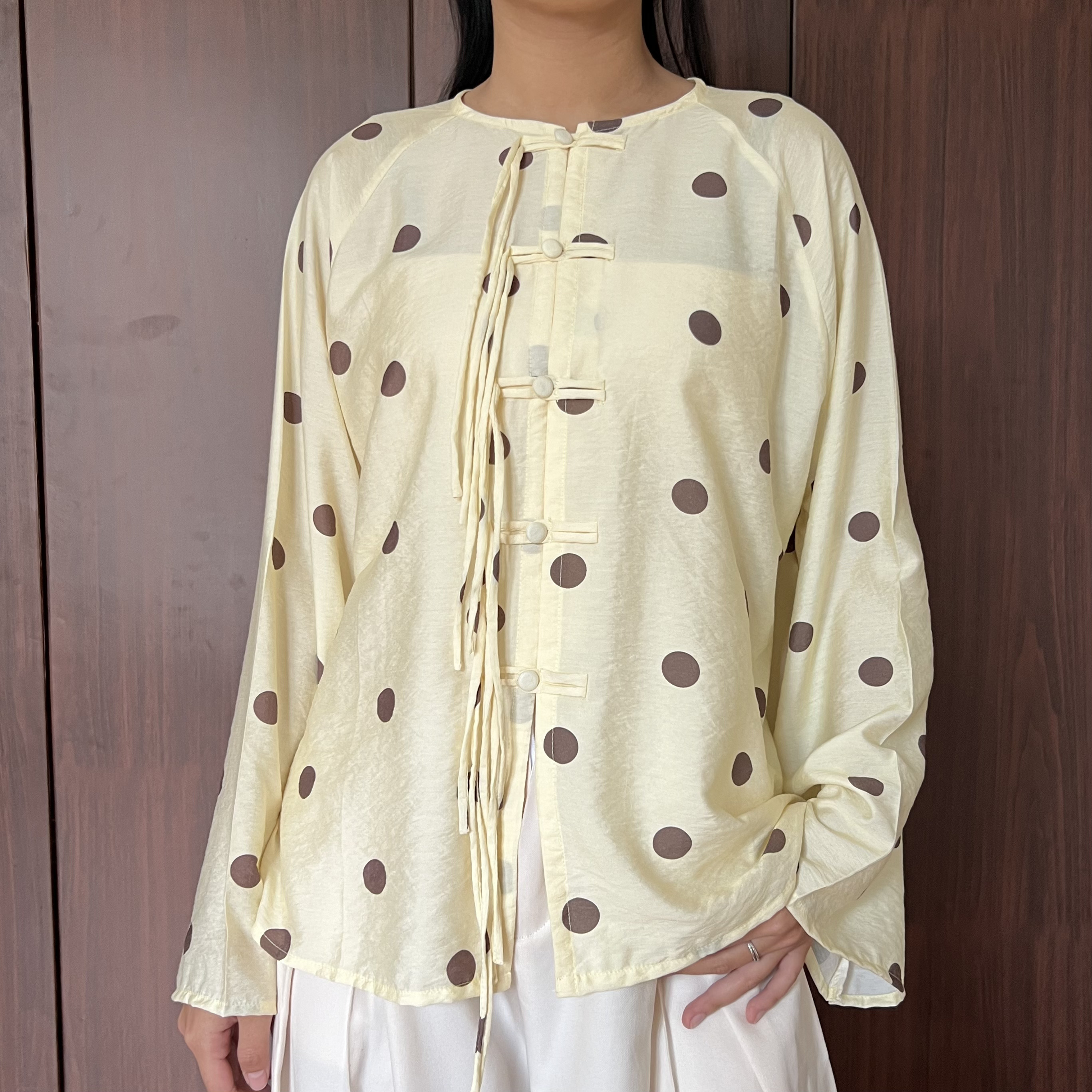 Lulu Top by Dielle Official / Cheongsam top / Polkadot