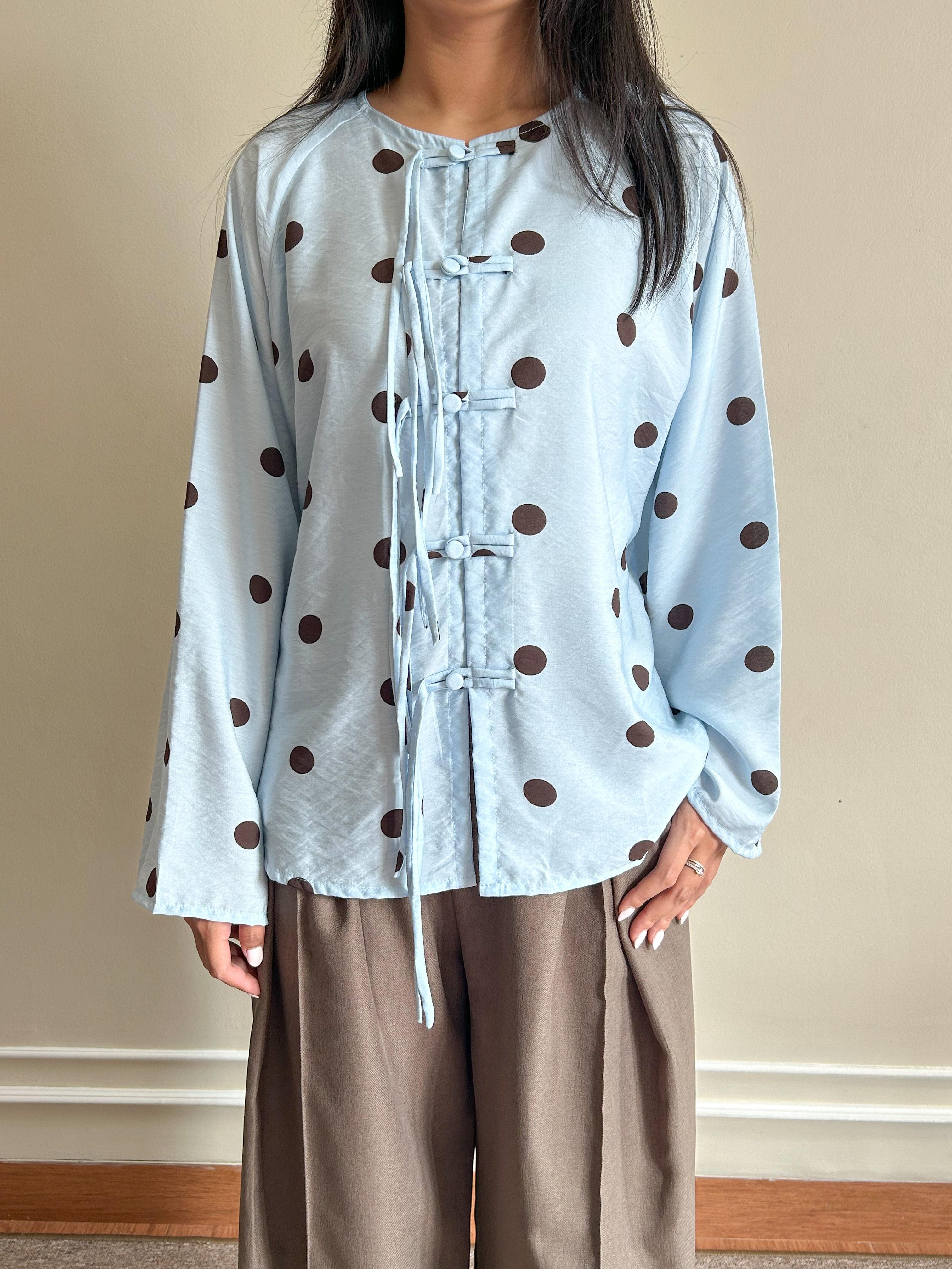 Lulu Top by Dielle Official / Cheongsam top / Polkadot
