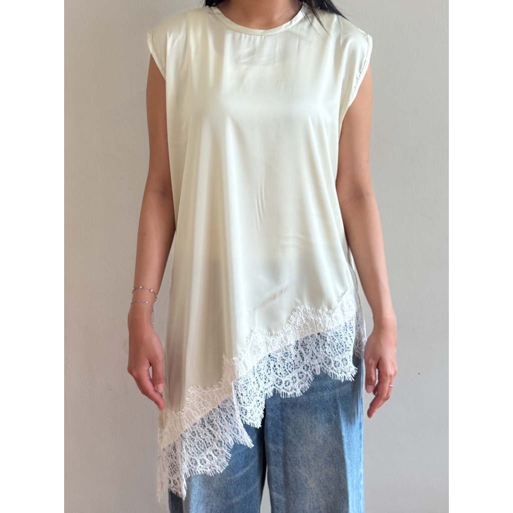 Alba Satin Lace by Dielle Official / Lace Top / Layering Lace Skirt