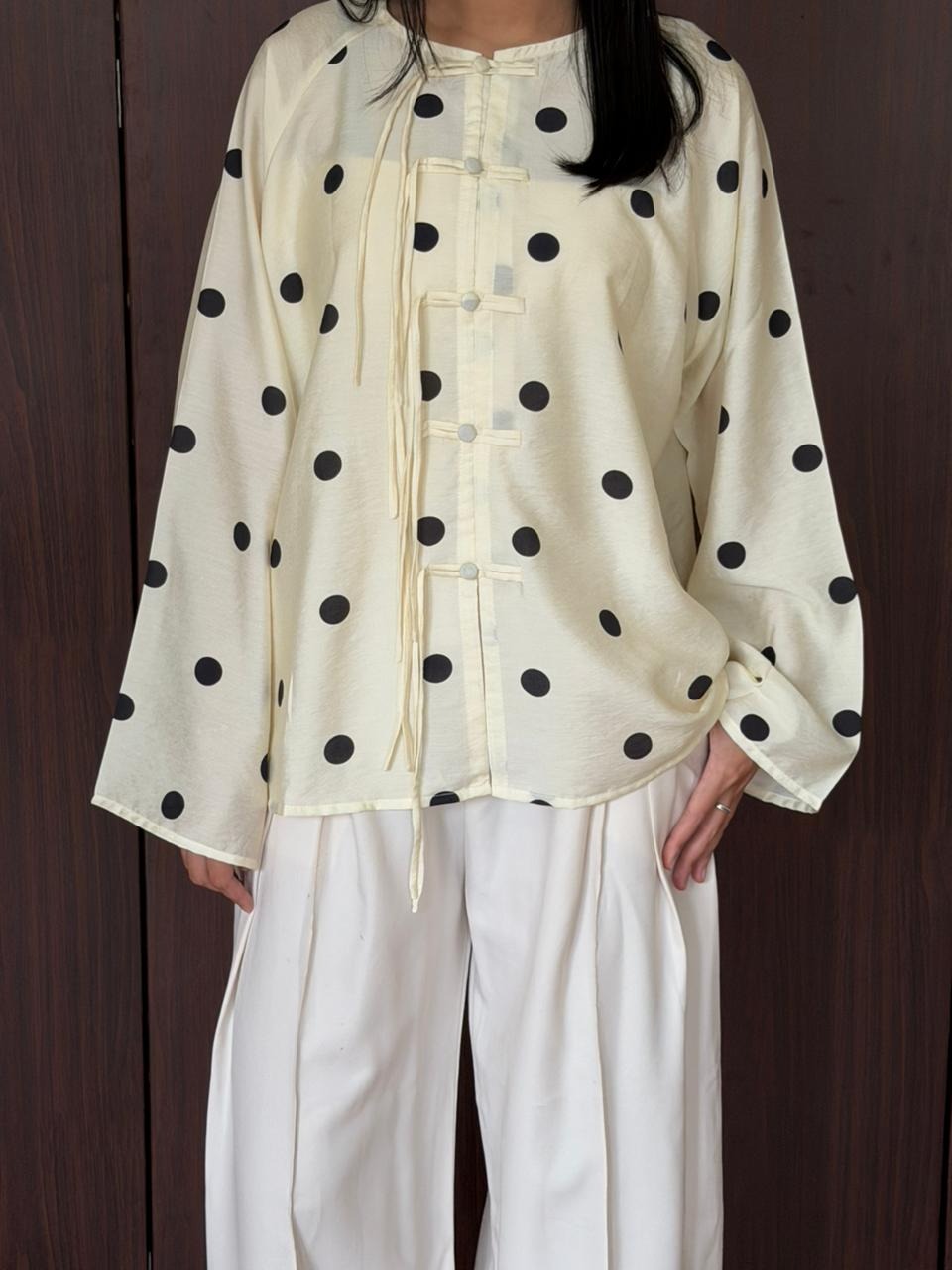 Lulu Top by Dielle Official / Cheongsam top / Polkadot