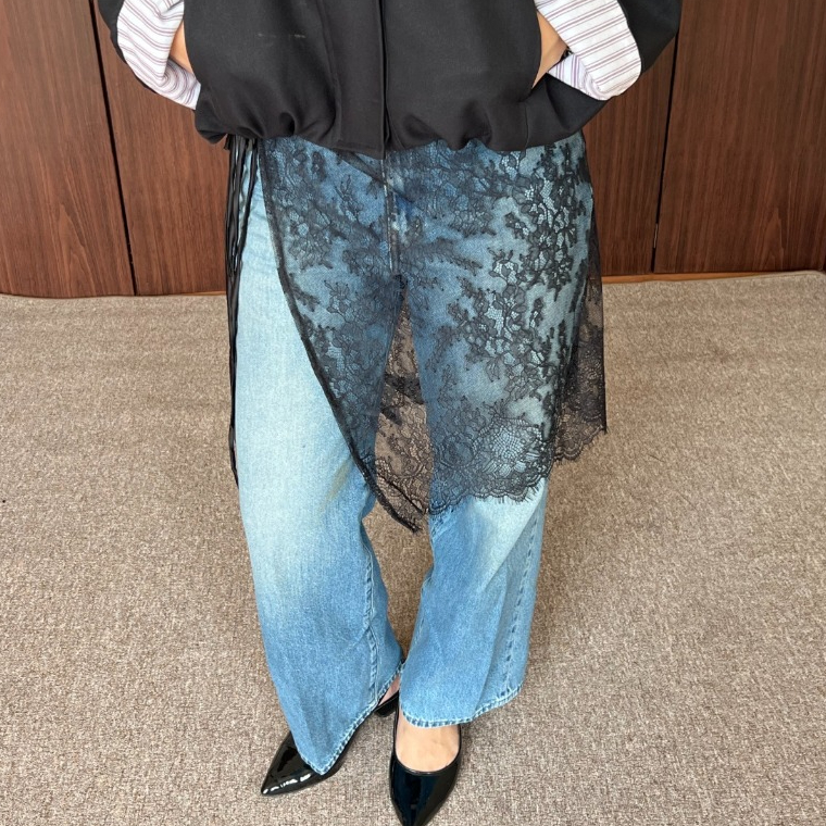 Ivy Layering Skirt by Dielle Official / Lace Skirt / Apron Skirt / Lace Wrap Skirt / Chantily Skirt / See - Through wrap skirt