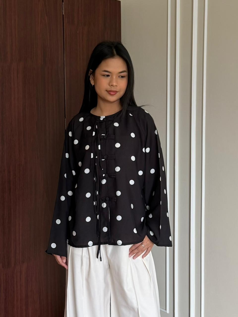 Lulu Top by Dielle Official / Cheongsam top / Polkadot