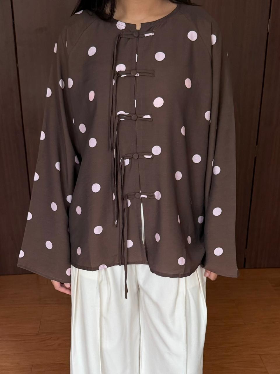 Lulu Top by Dielle Official / Cheongsam top / Polkadot
