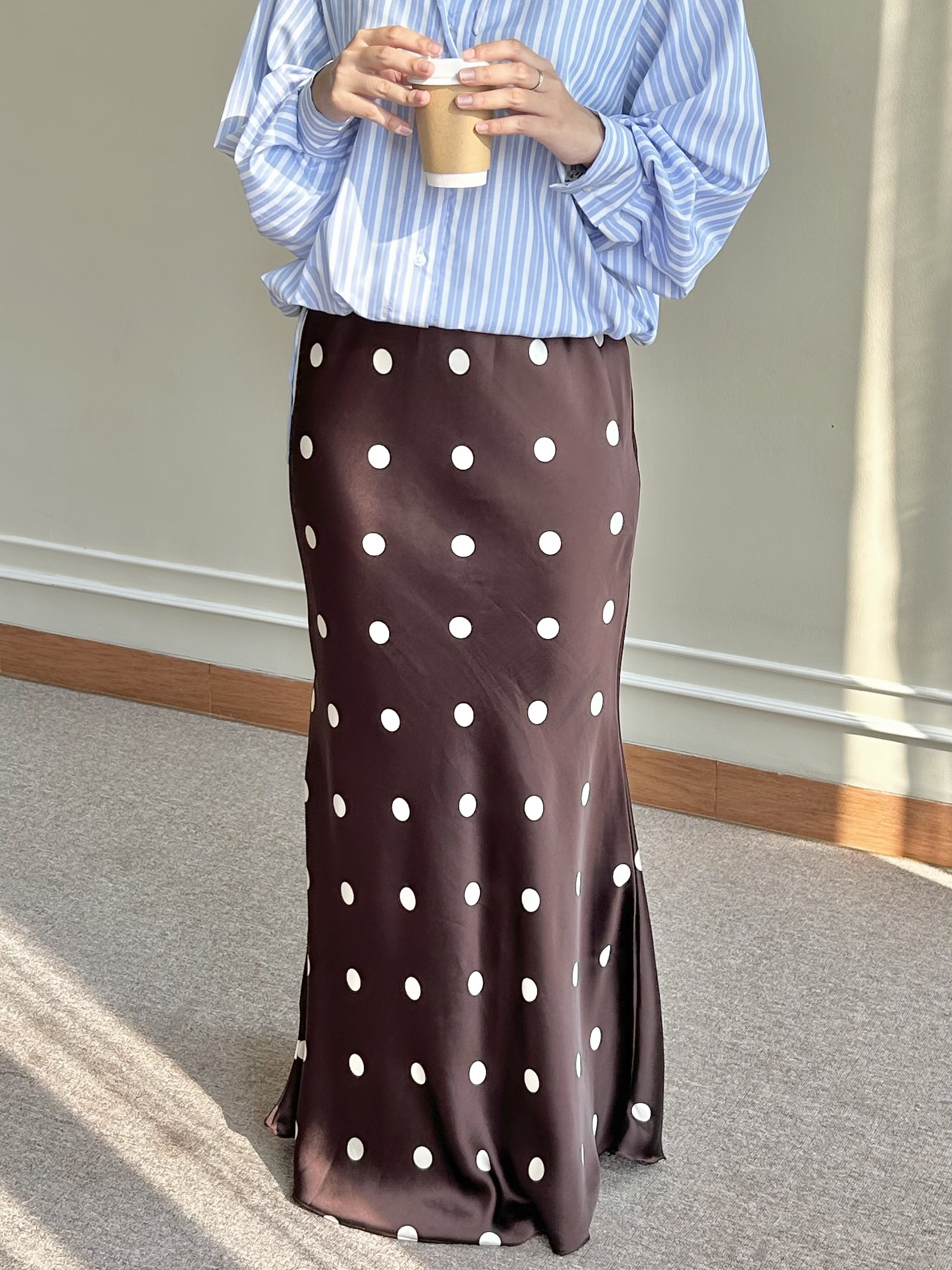 Olivia Polka Skirt by Dielle Official / Flare Skirt / Aesthetic Skirt / Polkadot Skirt