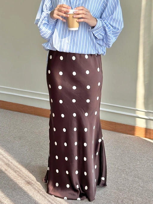 Olivia Polka Skirt by Dielle Official / Flare Skirt / Aesthetic Skirt / Polkadot Skirt