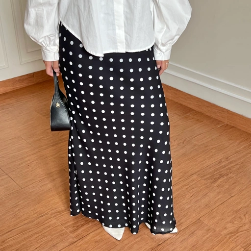 Image of Olivia Polka Skirt by Dielle Official / Flare Skirt / Aesthetic Skirt / Polkadot Skirt
