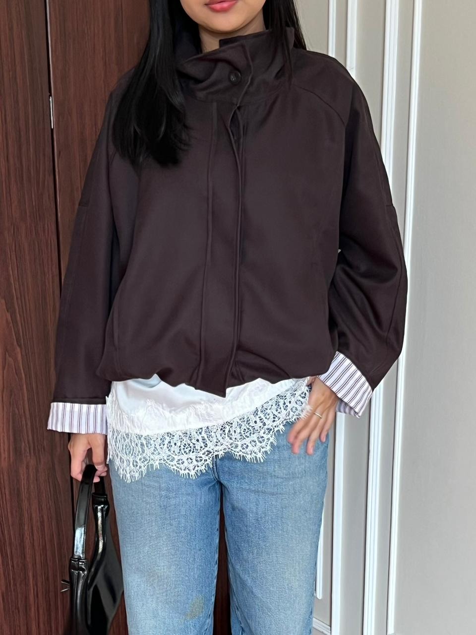 Rhea Jacket by Dielle Official | highneck jacket | funnel neck jacket | pinterest jacket