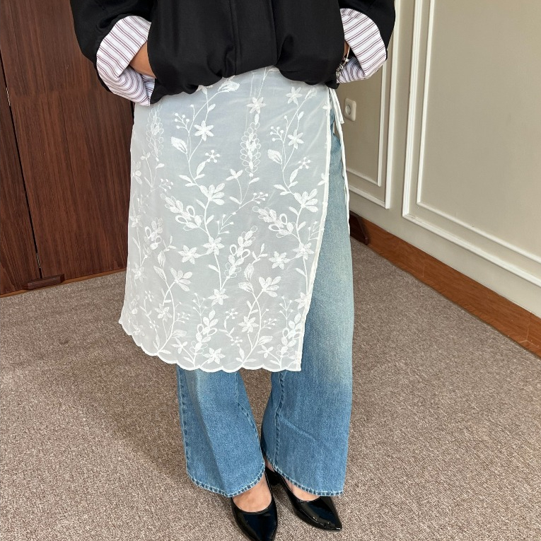 Ivy Layering Skirt by Dielle Official / Lace Skirt / Apron Skirt / Lace Wrap Skirt / Chantily Skirt / See - Through wrap skirt
