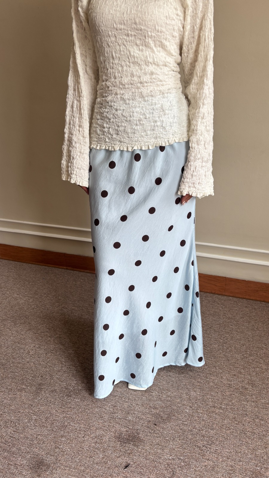 Olivia Polka Skirt by Dielle Official / Flare Skirt / Aesthetic Skirt / Polkadot Skirt