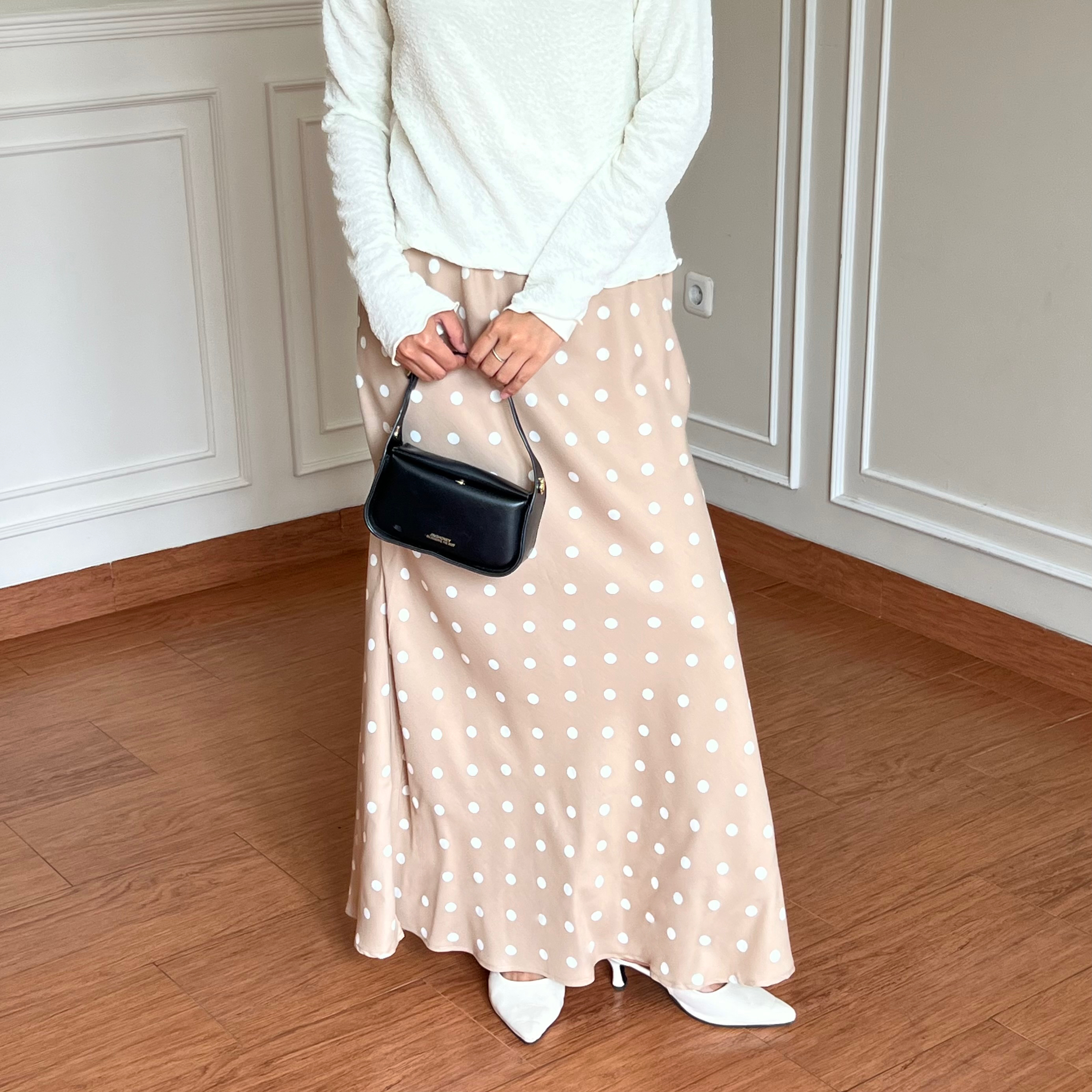 Olivia Polka Skirt by Dielle Official / Flare Skirt / Aesthetic Skirt / Polkadot Skirt
