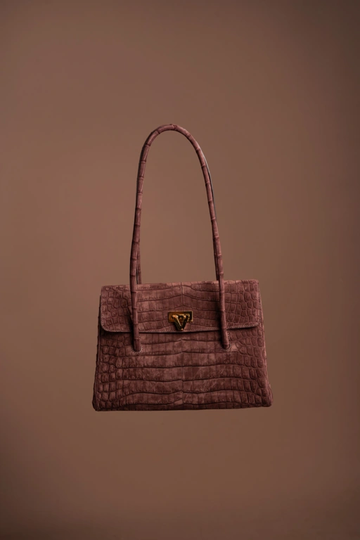 PRE-ORDER EXOTIC COSMO SUEDE CROCO - CACAO BRIQUE START SHIPPING NOVEMBER 2026