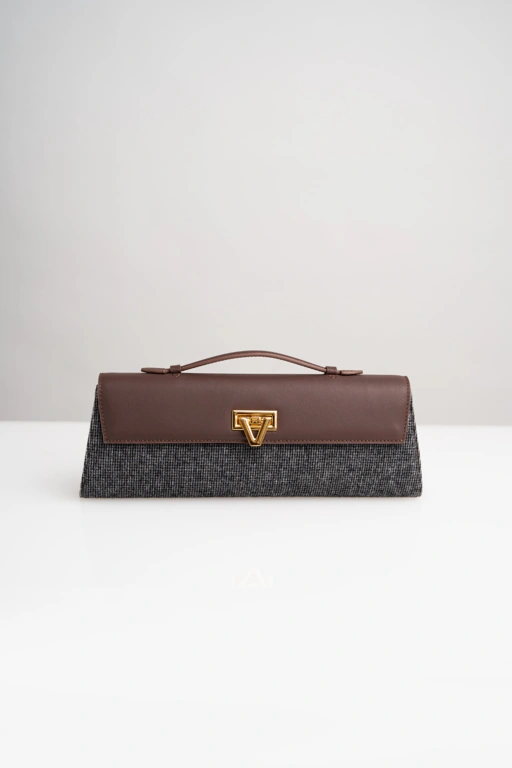 Image of Davi Bag Canvas Choco Bicolor GOLD Hardware - READY STOCK