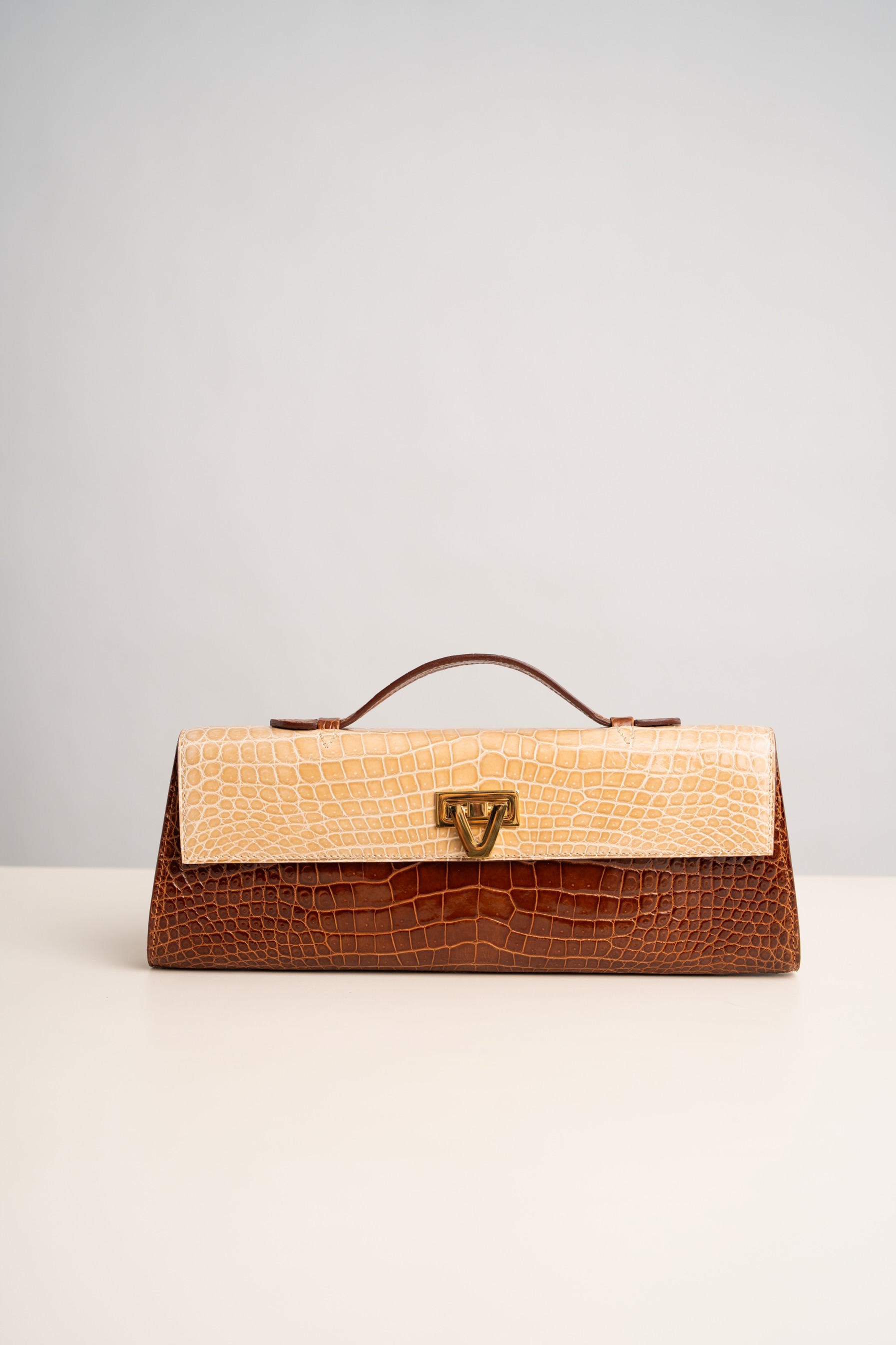 Davi Bag Exotic Crocodile Chocolate Two Tone - PRE-ORDER STARTS SHIPPING  NOVEMBER 2026