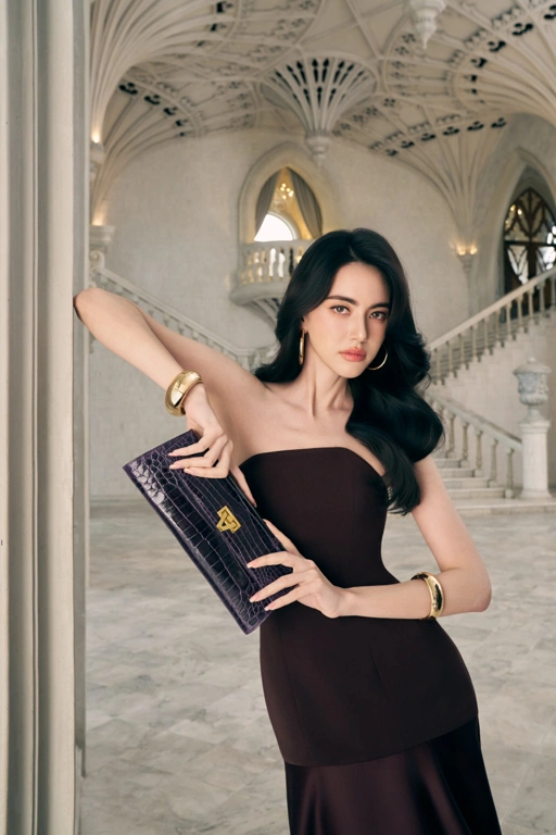 Image of Davi Bag Exotic Crocodile Grape - PRE-ORDER STARTS SHIPPING APRIL 2026