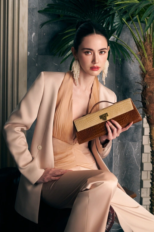 Image of Davi Bag Exotic Crocodile Chocolate Two Tone - PRE-ORDER STARTS SHIPPING APRIL 2026