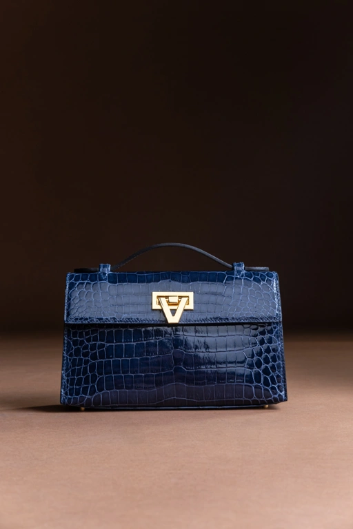 Image of PO The Luxury Exotic Heart Bag - Blue Sapphire Crocodile Start Shipping November 2025
