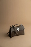 READY STOCK Heart Bag Taupe Swift Silver Buckle