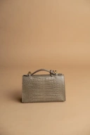 READY STOCK Heart Bag Charcoal Crocodile Stamp