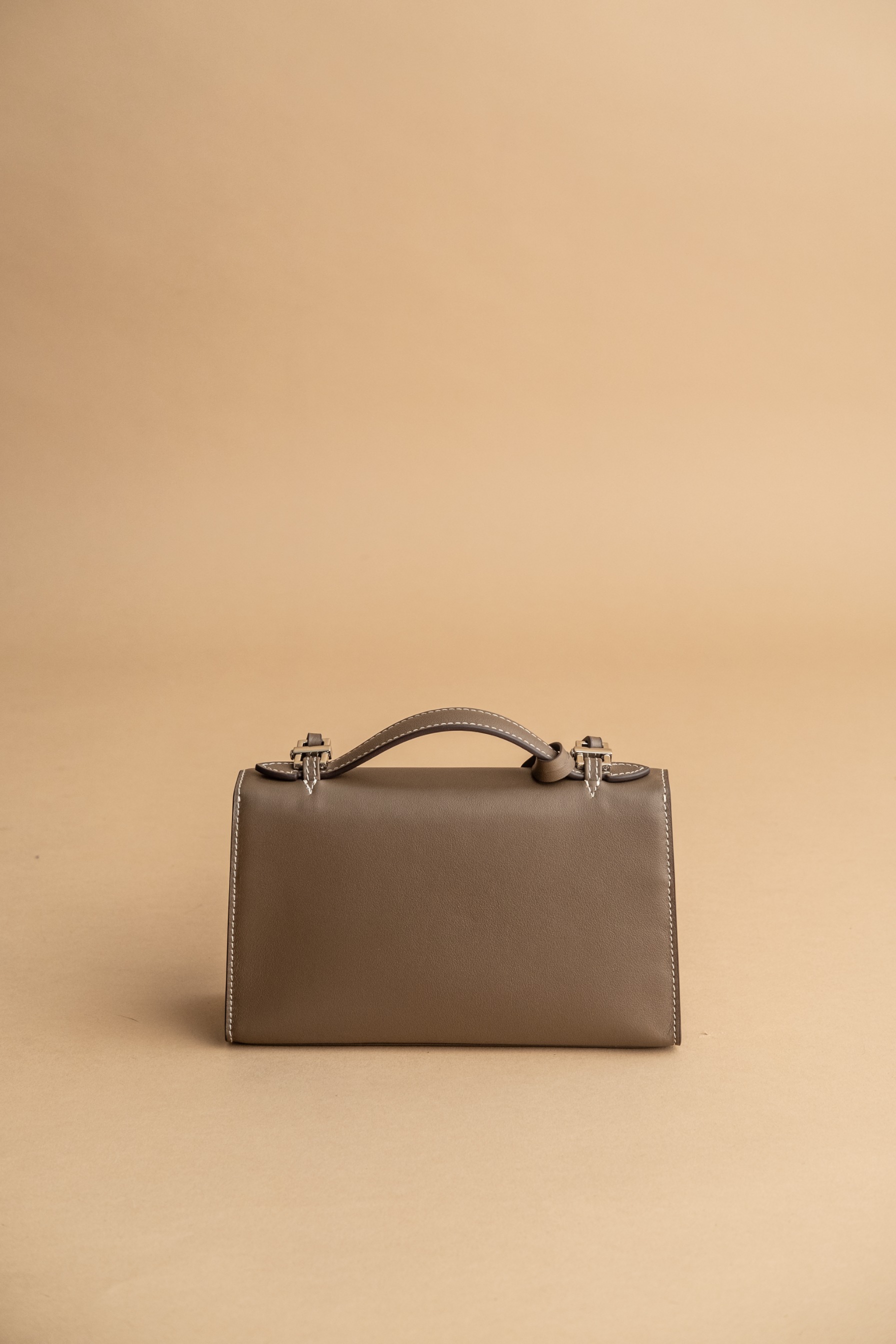 READY STOCK Heart Bag Taupe Swift Silver Buckle
