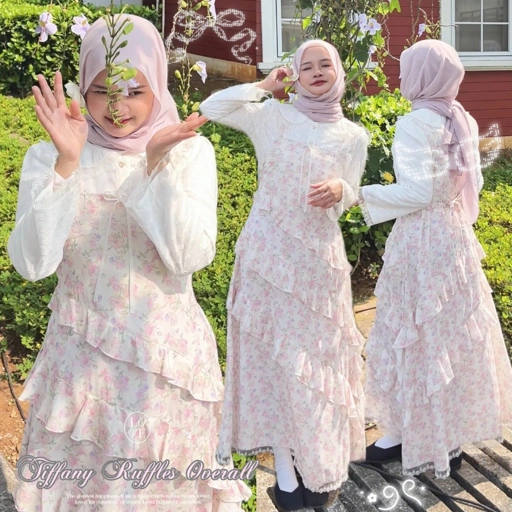 Image of Himeka Vintage - Tiffany Overall (Special Pattern) - (konsultasi dulu sebelum membeli) Coquette Cottagecore Overall - Floral Overall Dress -Overall bunga bunga