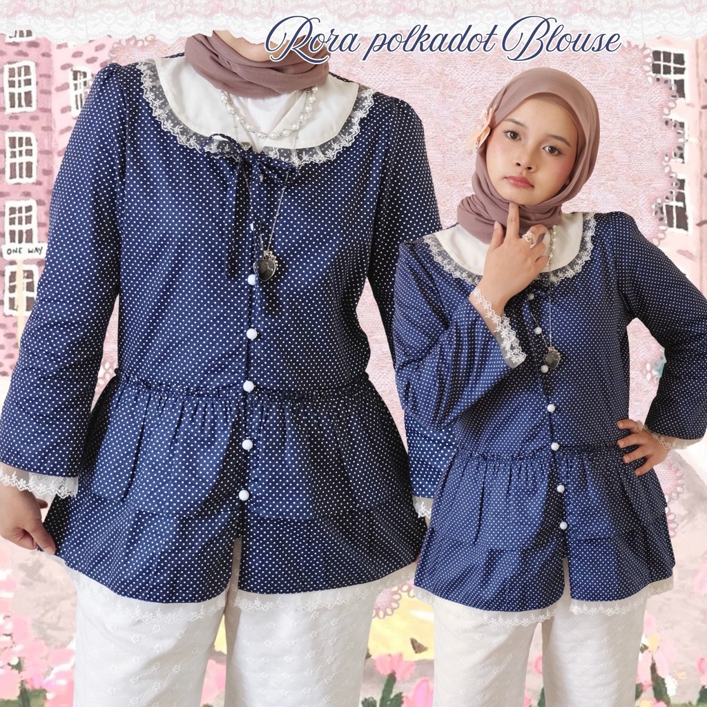 Rora Polkadot Cotton Blouse