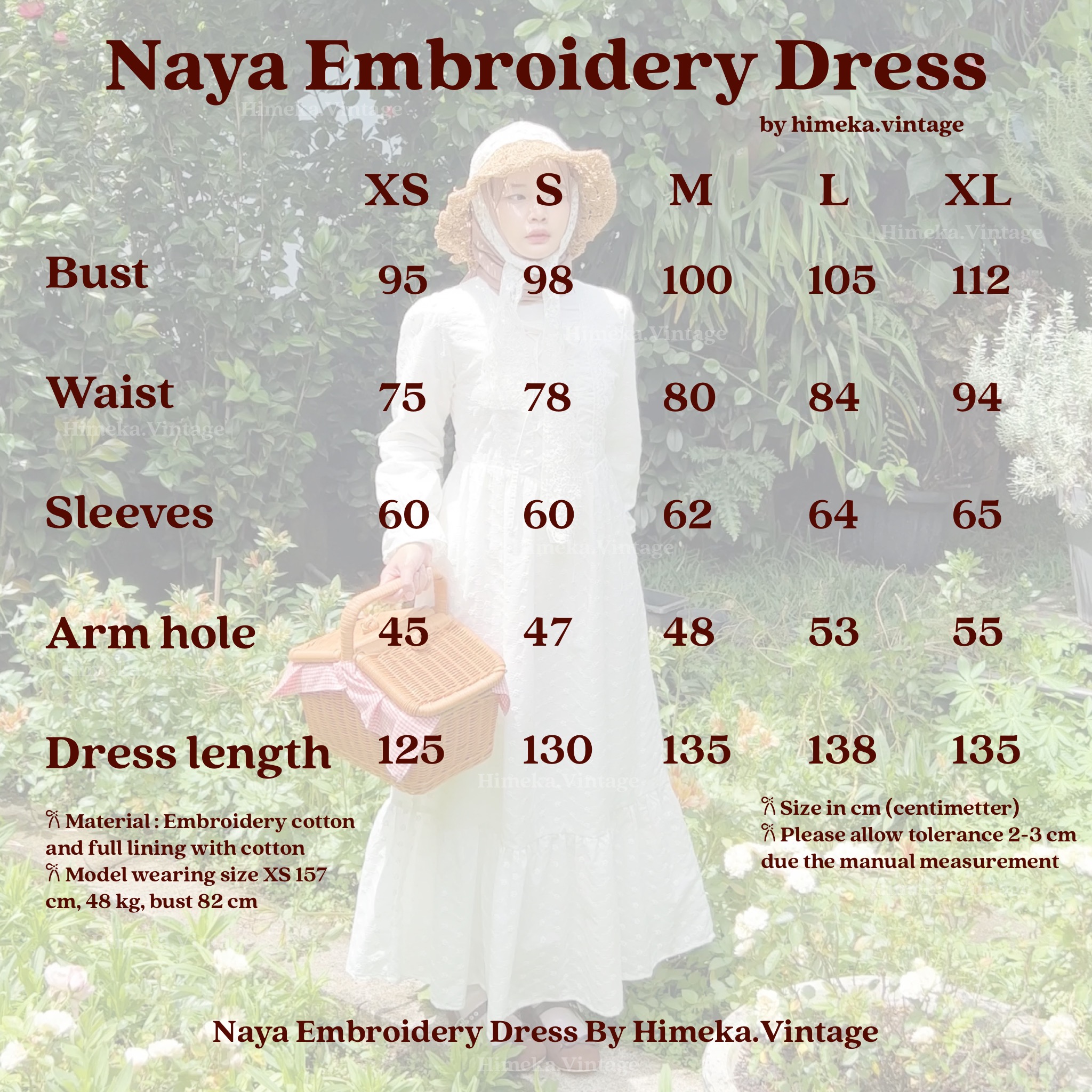 Naya Floral Embroidery Dress by Himeka Vintage