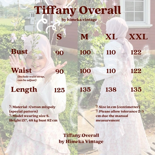 Image of Himeka Vintage - Tiffany Overall (Special Pattern) - (konsultasi dulu sebelum membeli) Coquette Cottagecore Overall - Floral Overall Dress -Overall bunga bunga