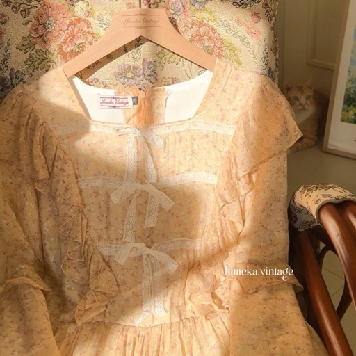 Image of Himeka Vintage - Licia Dress - Cottagecore Vintage Dress - Floral Dress