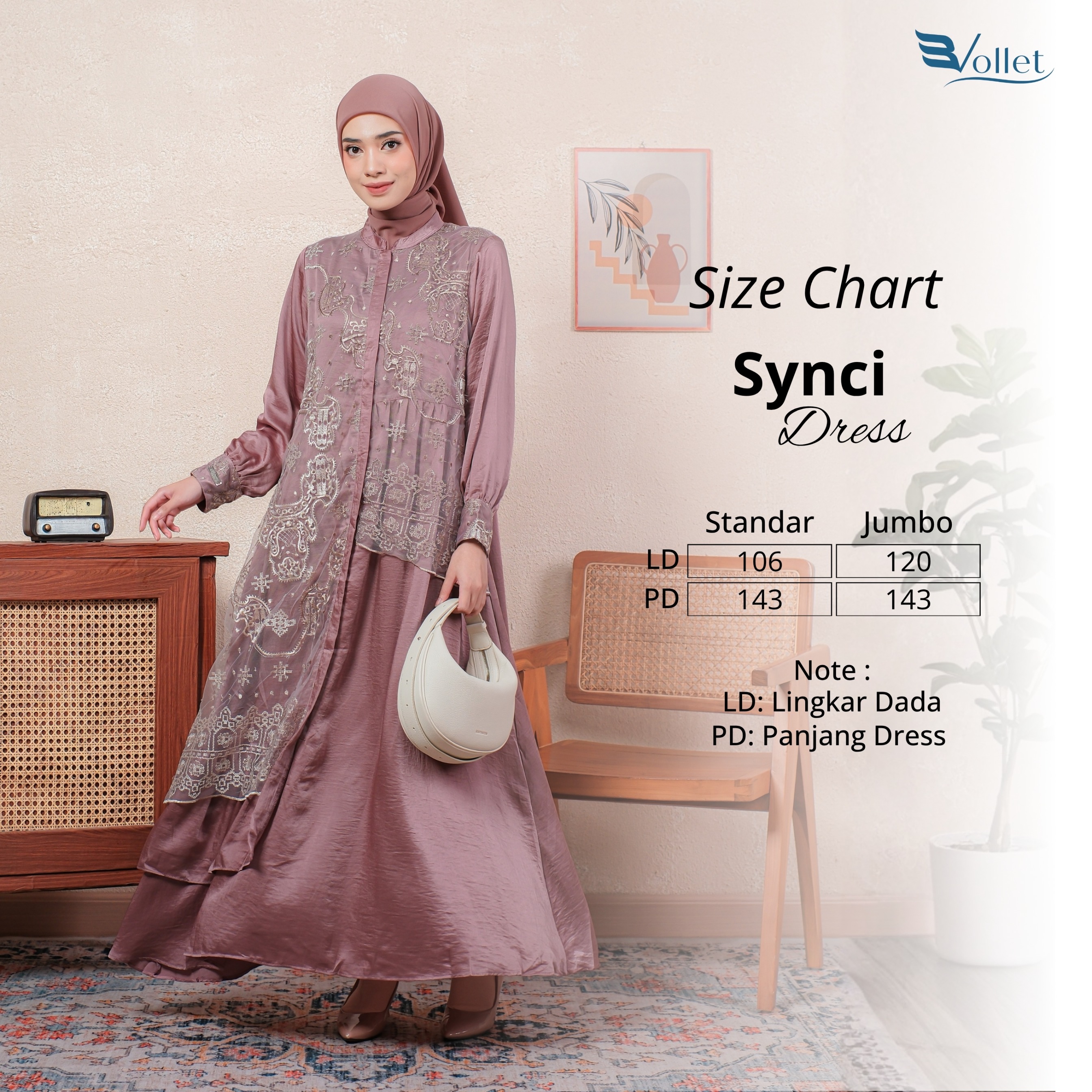 EVOLLET | SYNCI DRESS [GAMIS ONLY] – Gamis Terkini, Brukat, Kondangan, Mewah