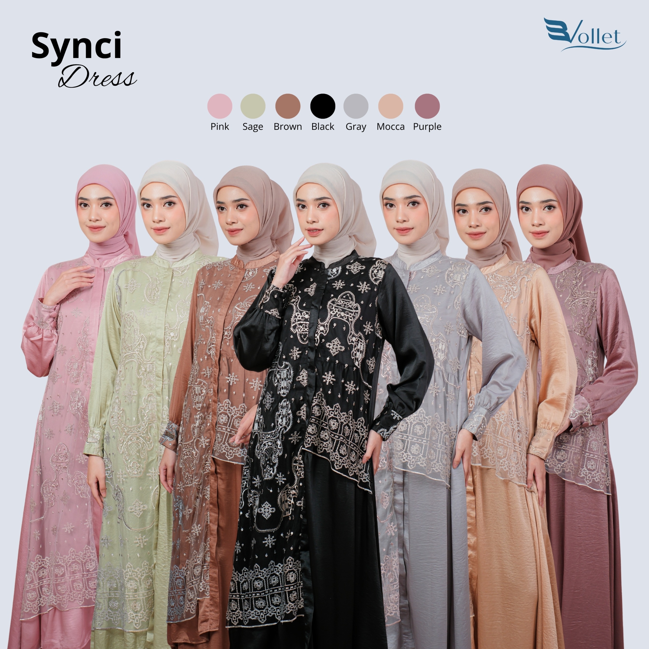 EVOLLET | SYNCI DRESS [GAMIS ONLY] – Gamis Terkini, Brukat, Kondangan, Mewah