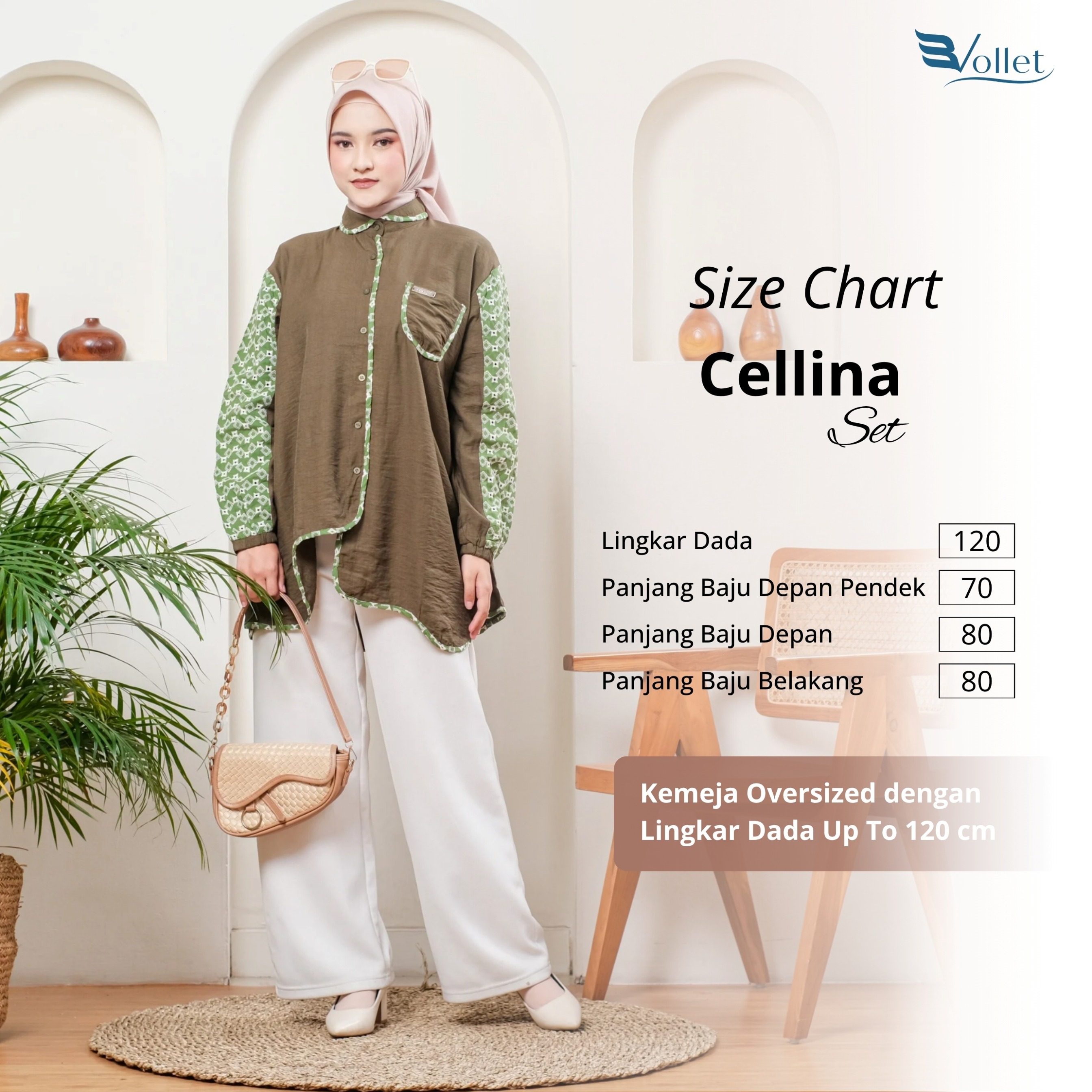 Evollet - (ATASAN ONLY) Cellina Tunik Atasan Wanita Bahan Linen Terkini