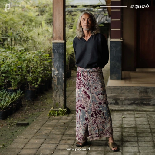 Image of Sarung Arjava - Abu Burgundi