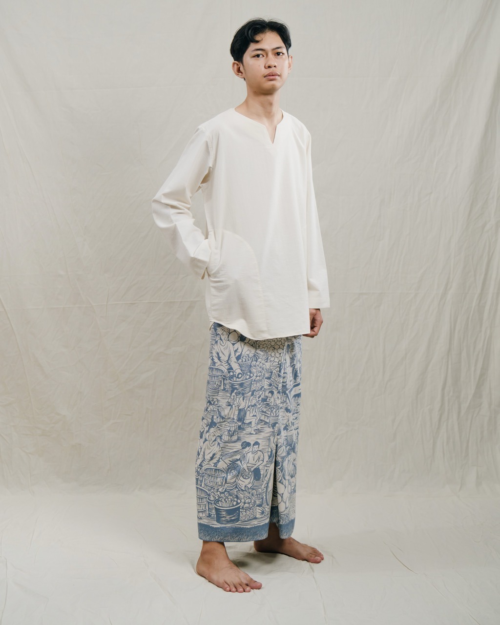 Sarung Medar Arum - Biru Langit