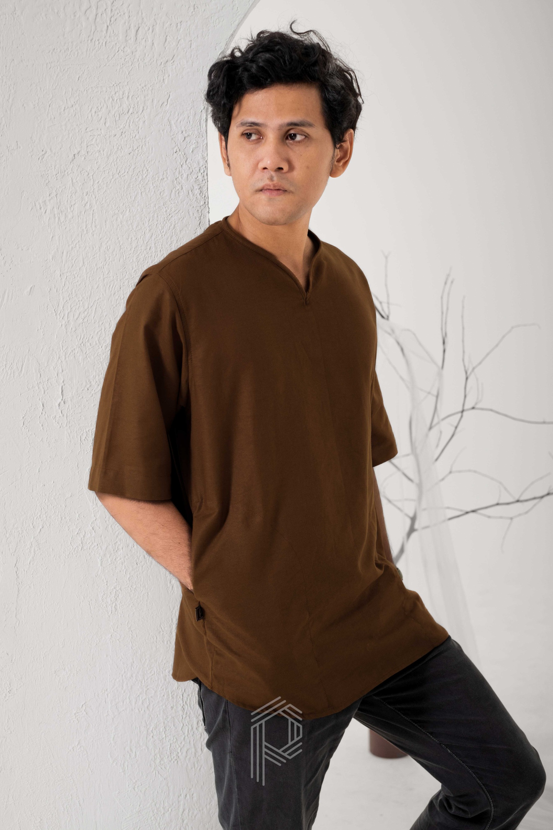 Kemeja Koko Atharwa - Coklat