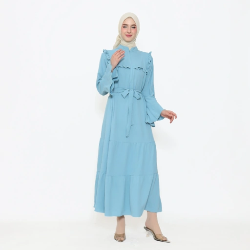 Image of Elbise Adeeva Dress Motif Arflow Aksen Simple Friendly Busui Resleting