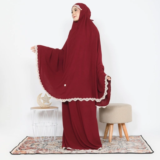 Image of Elbise Azalia PrayerSet - Mukena Traveling Airflow Soft / Mukena Set Halus Jumbo Resleting