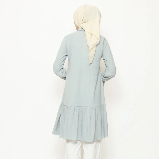 Image of Elbise Ameera Tunik - Warna Pastel Aksen Pita Lembut Soft Desain Resletin Busui Office Atasan