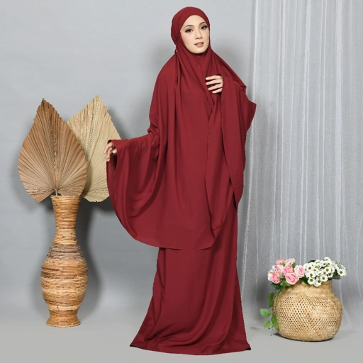 Image of Elbise Fianna PrayerSet - Mukena Traveling Luna Soft / Mukena Set Halus Jumbo Resleting