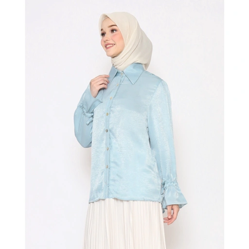 Image of Elbise Faiza Top Santorini Silk Luxury  Lembut Nyaman Warna Pastel Desain Simple Bagian Belakang Lebih Panjang