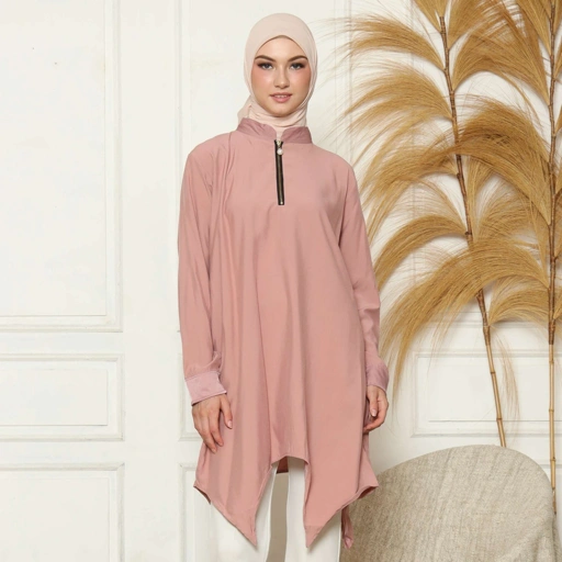 Image of Elbise Farseena Tunik Polos Belt Atasan Wanita