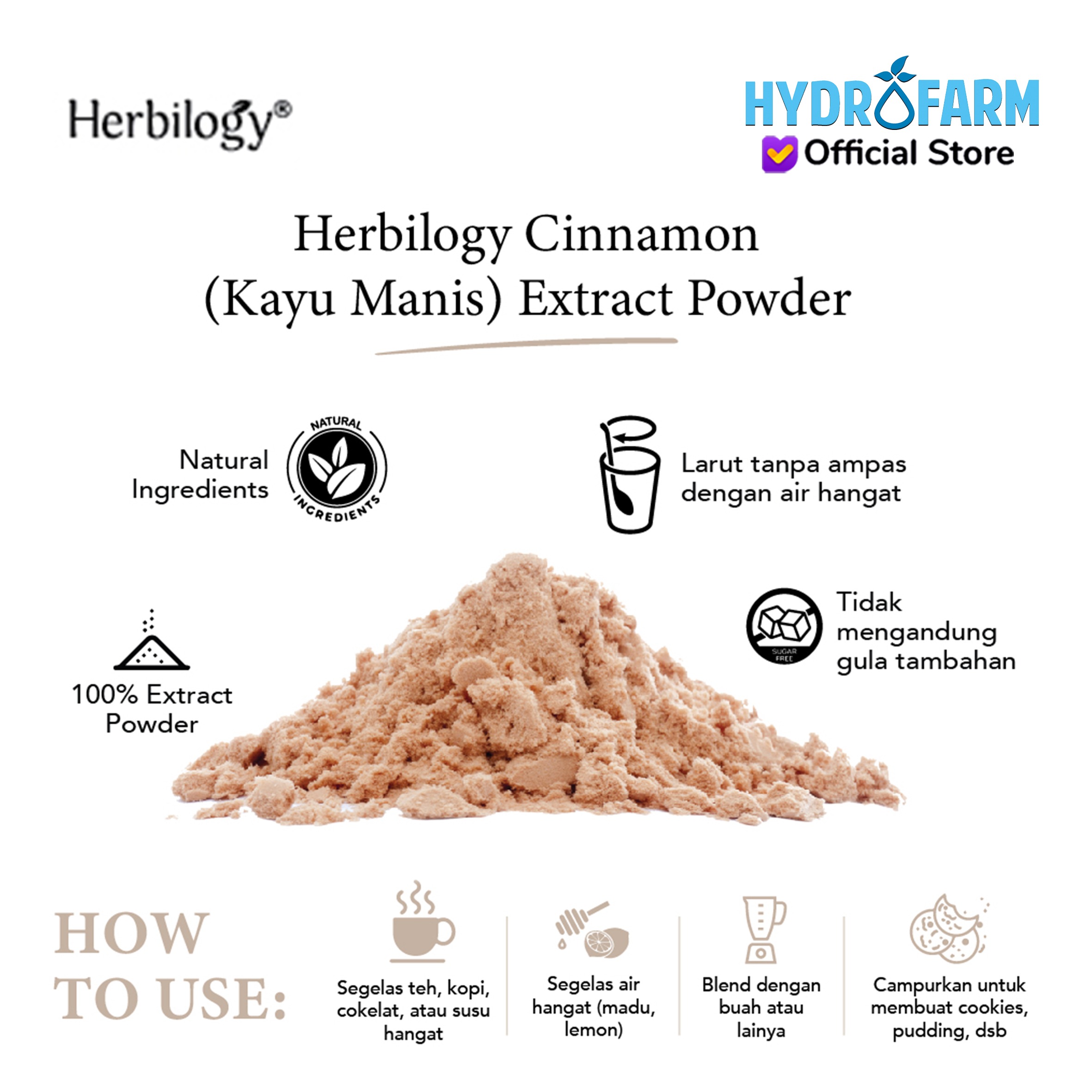 Herbilogy - Cinnamon (Kayu Manis) Extract Powder