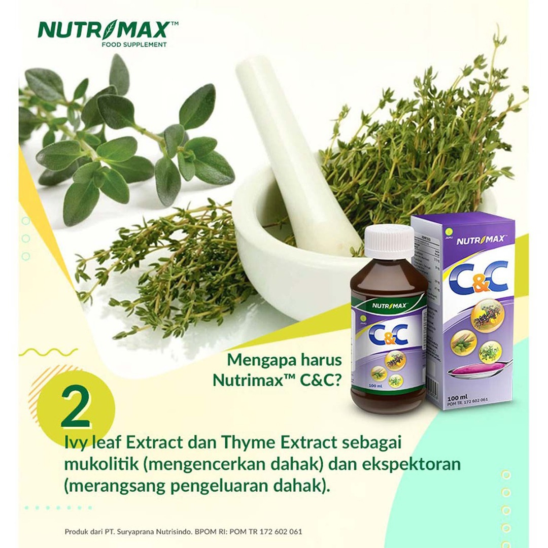 Nutrimax - C&C (Syrup Cold & Cough) / Sirup Vitamin Untuk Meredakan Influenza dan Batuk (100ml)