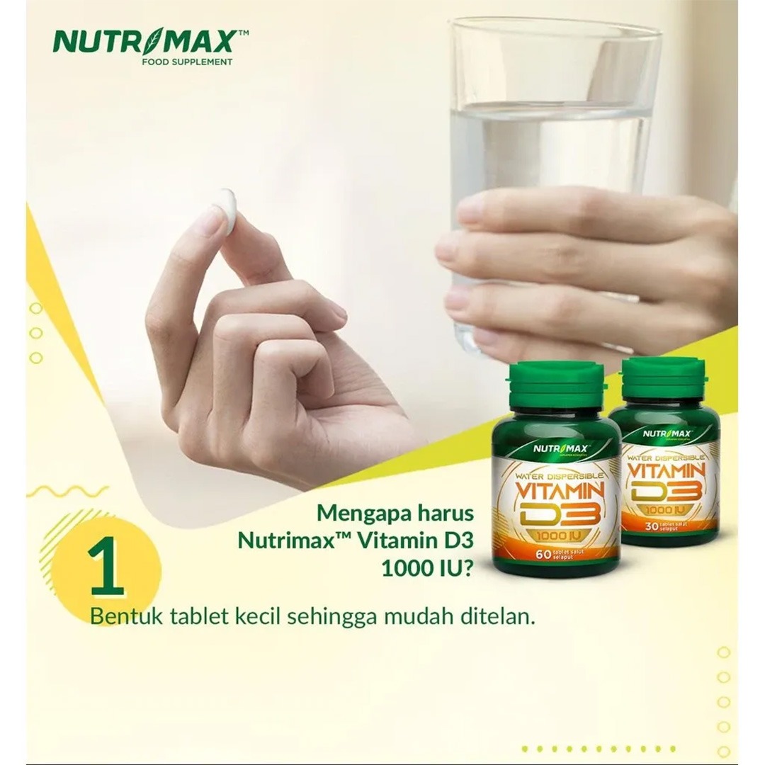Nutrimax - Water Dispersible Vitamin D3 4000 IU Tablet Selaput / Suplemen Kesehatan Vitamin D3 4000 IU
