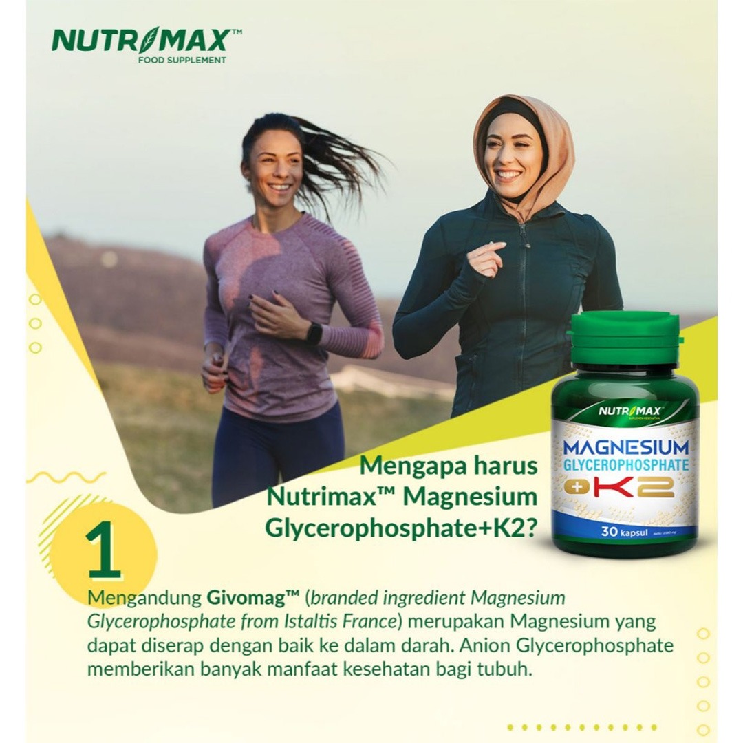 Nutrimax -  Vitamin Magnesium Glycerophosphate + K2 / Suplemen Kesehatan Magnesium K2