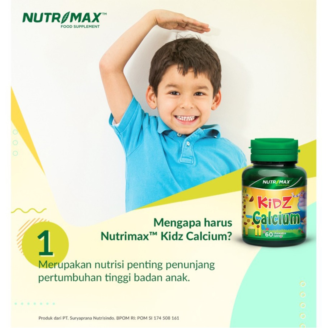 Nutrimax - Kidz Calcium Complex / Suolemen Kesehatan Kalsium Anak (Tablet Kunyah)