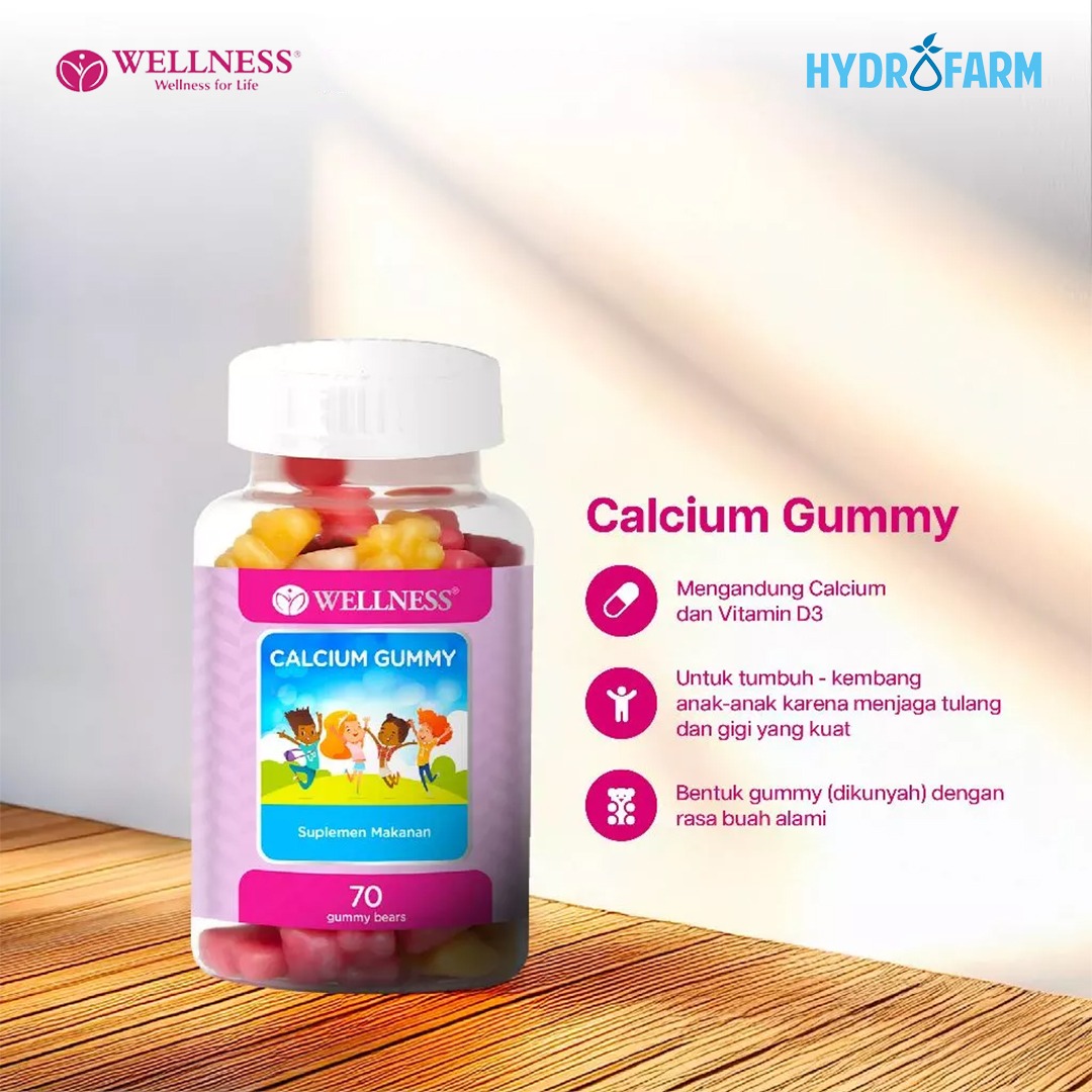 Wellness - Calcium Gummy / Suplemen Kesehatan Kalsium Anak Gummy (70 Tablet)
