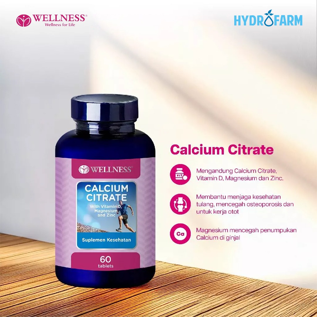 Wellness - Calcium Citrate With Vitamin D Magnesium and Zinc (60 Tablets)