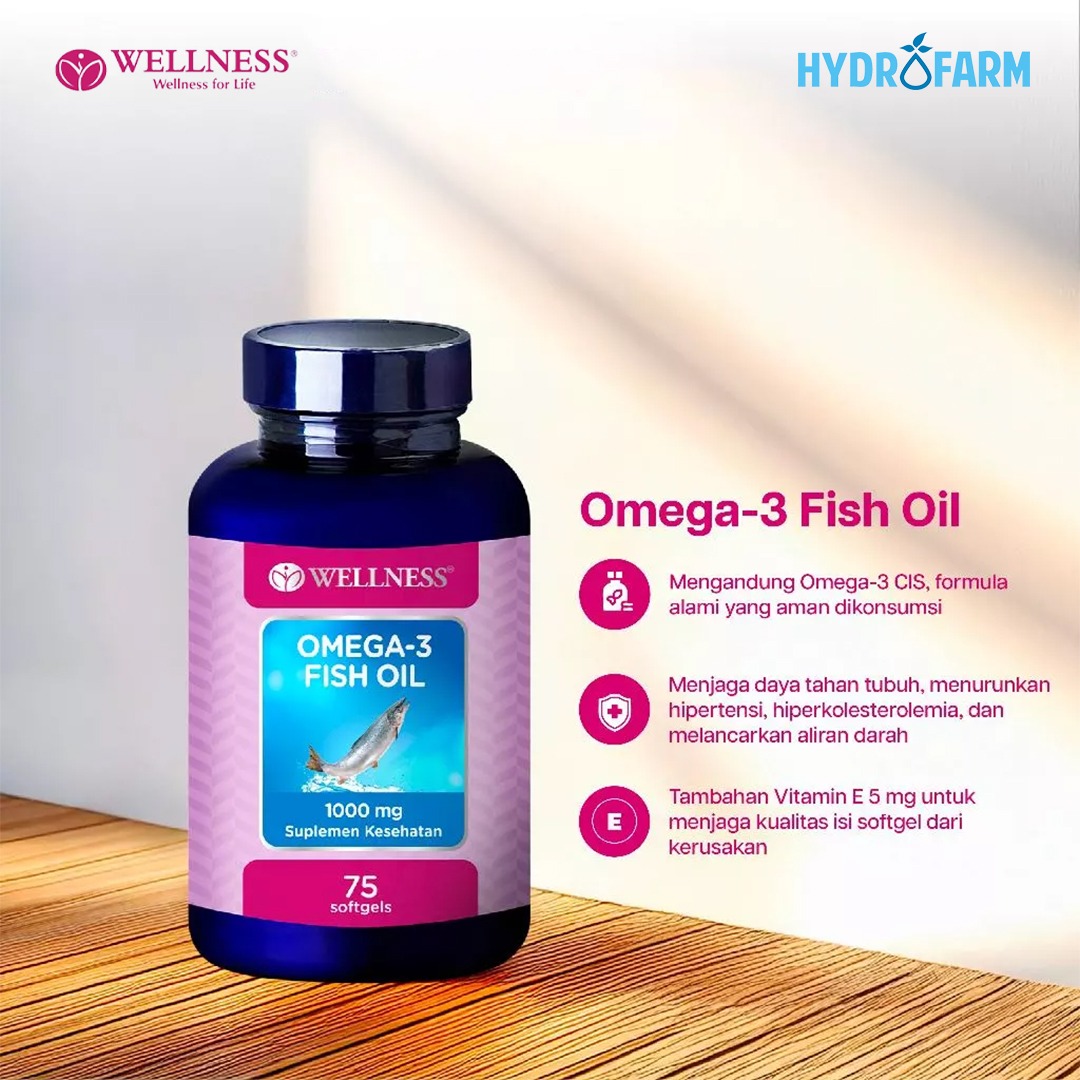 Wellness - Omega 3 Fish Oil 1000mg Bundle Promo Paket Buy1Get1 (75 Softgels)