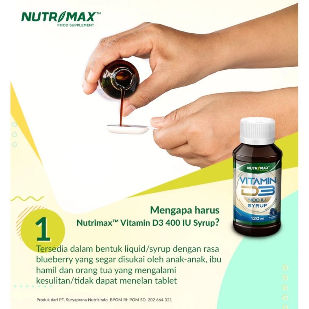 Nutrimax -  Vitamin D3 400 IU Sirup / Suplement Kesehatan Anak Vitamin D3 (120ml)